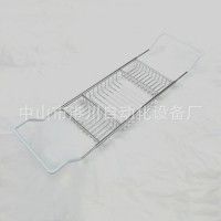 厂家直销金属浴缸架304不锈钢收纳架可伸缩防滑浴缸置物架