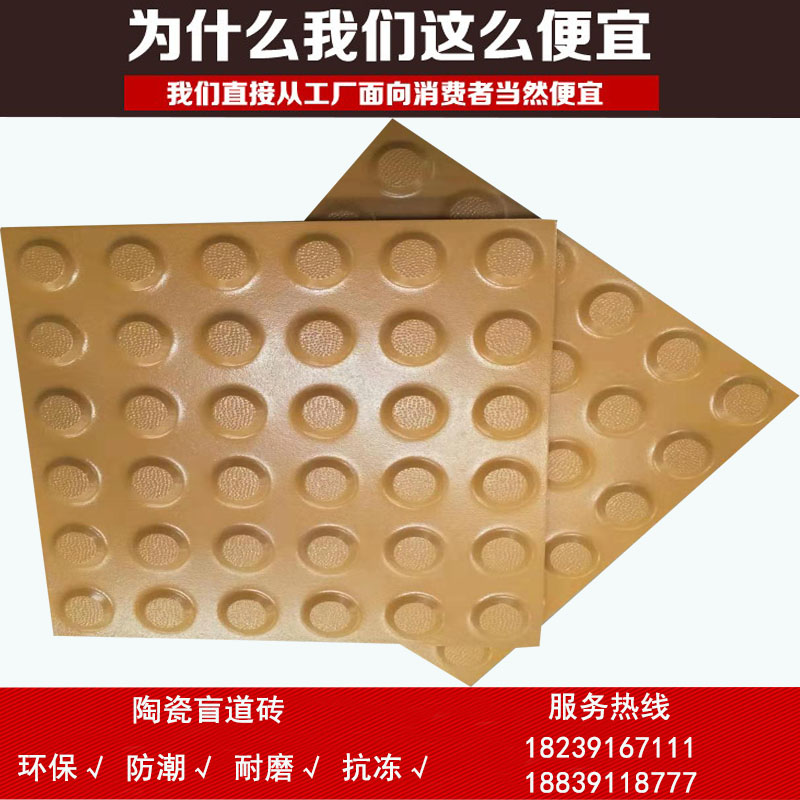 青海盲道砖众光供应不同型号的陶瓷盲道砖